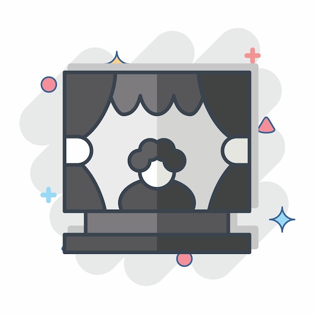 Icon Performance relacionado con el teatro Gradiente símbolo estilo cómico ilustración simple