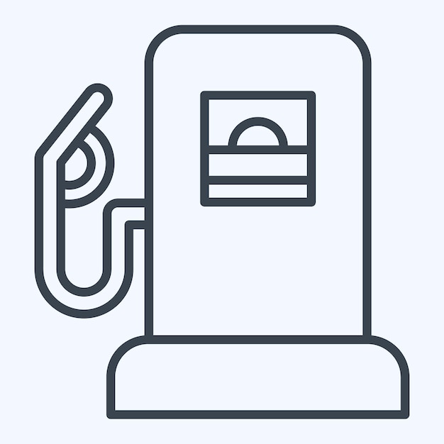 Icon Petrol relacionado con el diseño de estilo de línea de símbolo de estacionamiento editable