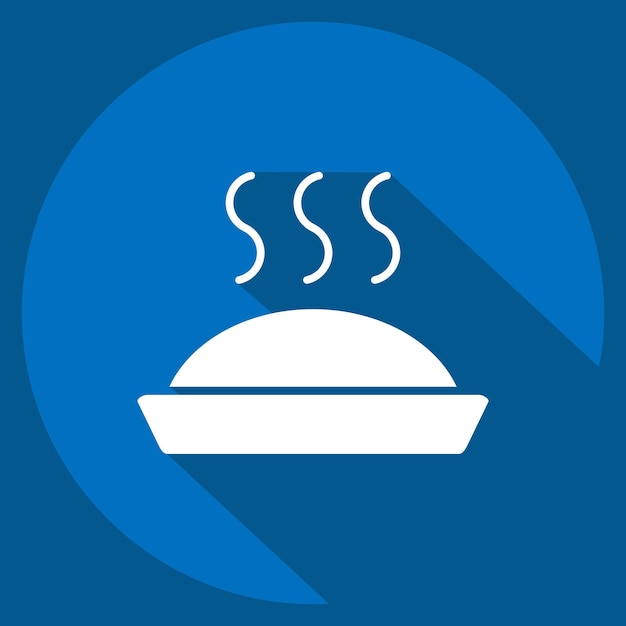 Icon Pie Cake relacionado con el símbolo del desayuno estilo sombra larga ilustración simple