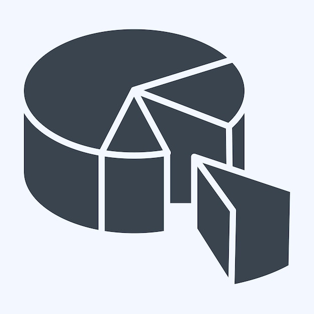 Icon Pie Chart relacionado con la visualización 3D símbolo estilo glifo diseño simple editable