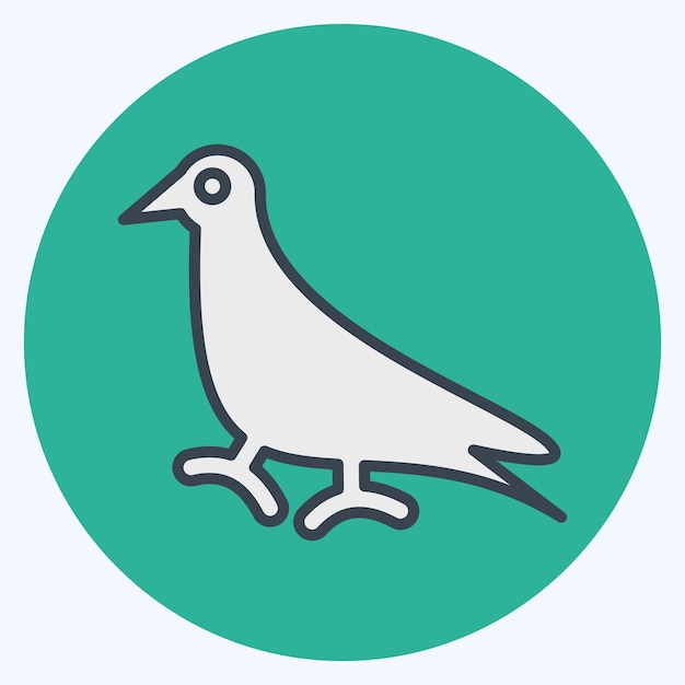 Icon Pigeon relacionado con Animales domésticos símbolo de color compañero diseño de estilo editable