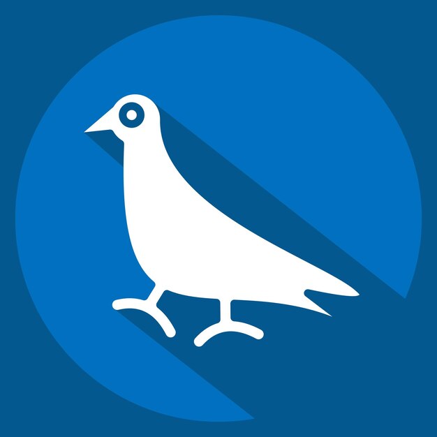 Icon Pigeon relacionado con Animales domésticos símbolo de estilo de sombra larga diseño editable
