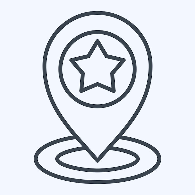 Icon Pin Point relacionado con el estilo de línea de símbolo de navegación ilustración de diseño simple