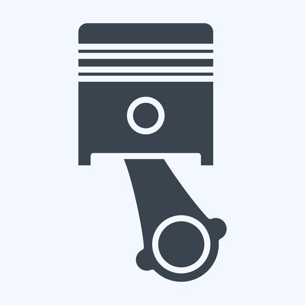 Icon Piston relacionado con el automóvil Símbolo automotriz estilo glifo diseño simple editable
