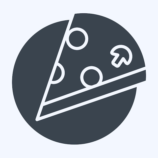 Icon Pizza relacionado con el diseño de estilo de glifo del símbolo del restaurante editable
