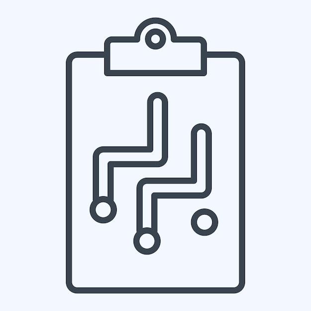 Icon Plan de juego relacionado con Hockey Estilo de línea de símbolos de deportes ilustración simple