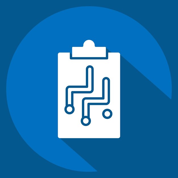 Icon Plan de juego relacionado con el hockey Simbolo deportivo estilo sombra larga Ilustración simple