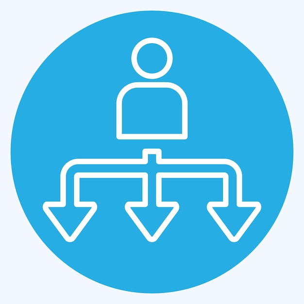 Icon Plan relacionado con el símbolo de elección estilo ojos azules ilustración simple