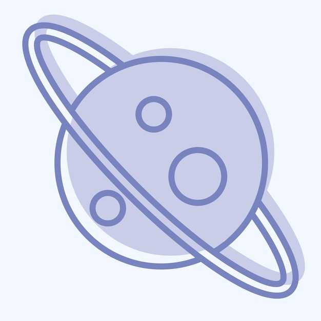 Icon Planeta relacionado con el símbolo espacial estilo de dos tonos diseño simple editable