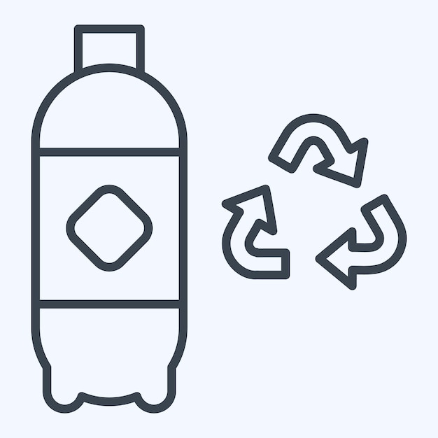 Icon Plastic Recycling relacionado con El reciclaje es una ilustración de diseño sencillo de estilo de línea de símbolo
