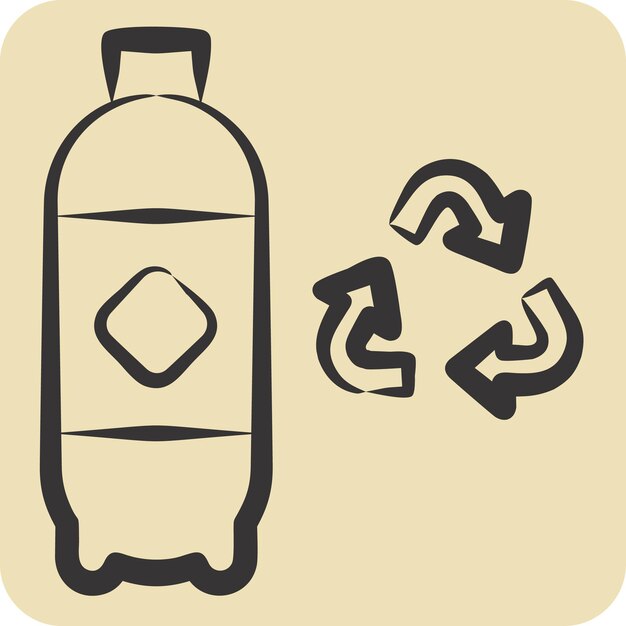 Icon Plastic Recycling relacionado con Símbolo de reciclaje estilo dibujado a mano ilustración de diseño simple