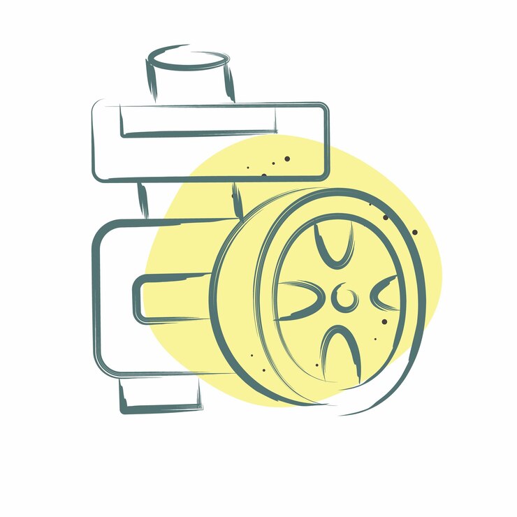 Vector icon poer pompa de dirección relacionada con el símbolo de mantenimiento del automóvil color spot estilo diseño simple editable