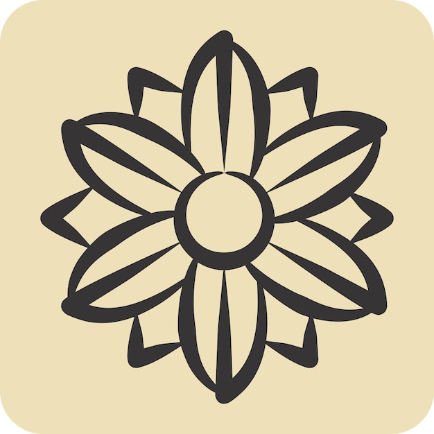 Icon Poinsettia relacionado con el símbolo de las flores estilo dibujado a mano diseño simple editable