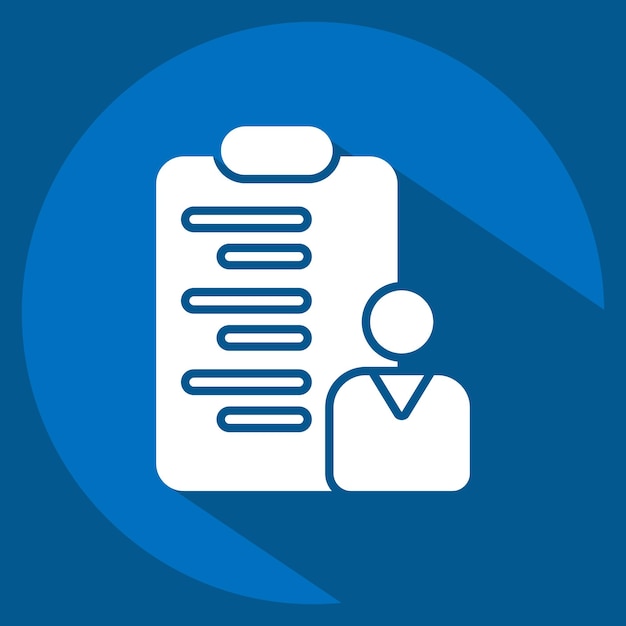 Icon Política relacionada con el análisis de negocios símbolo estilo sombra larga diseño simple