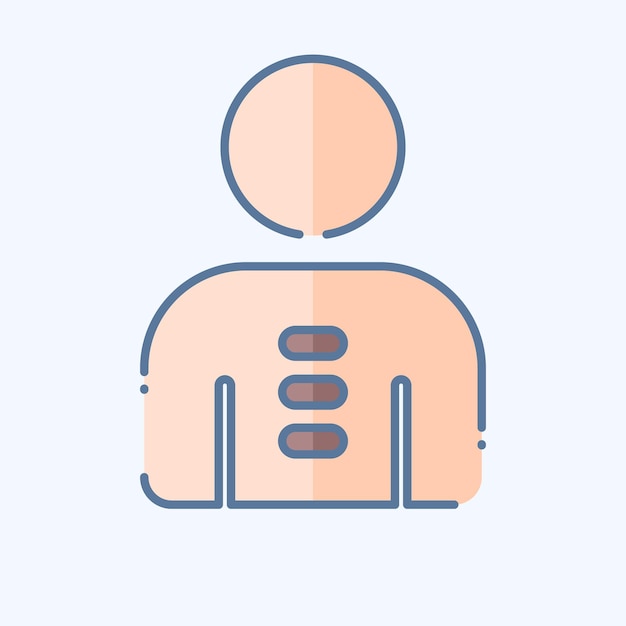 Icon Postura relacionada con el símbolo ortopédico estilo doodle diseño simple editable