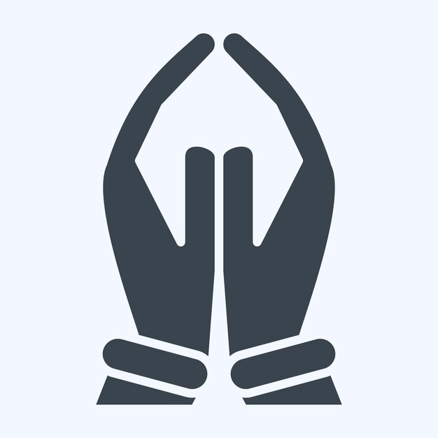 Icon Pray relacionado con el símbolo de la India estilo glifo diseño simple editable