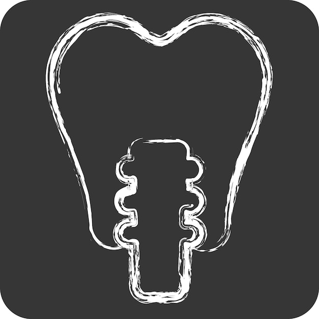 Vector icon protesis dentales relacionadas con el símbolo dental tiza estilo diseño simple ilustración simple