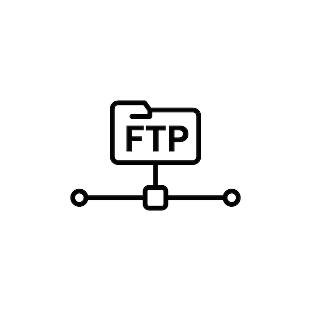 Icon de protocolo de transferencia de archivos para el intercambio de datos digitales FTP