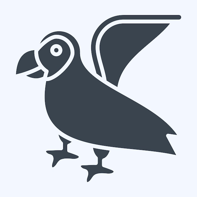Icon Puffin relacionado con el símbolo de Alaska estilo glifo diseño simple editable