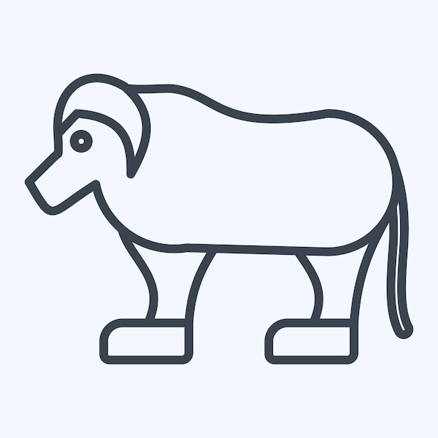 Icon Qiviut relacionado con el estilo de línea de símbolos de Alaska diseño simple editable