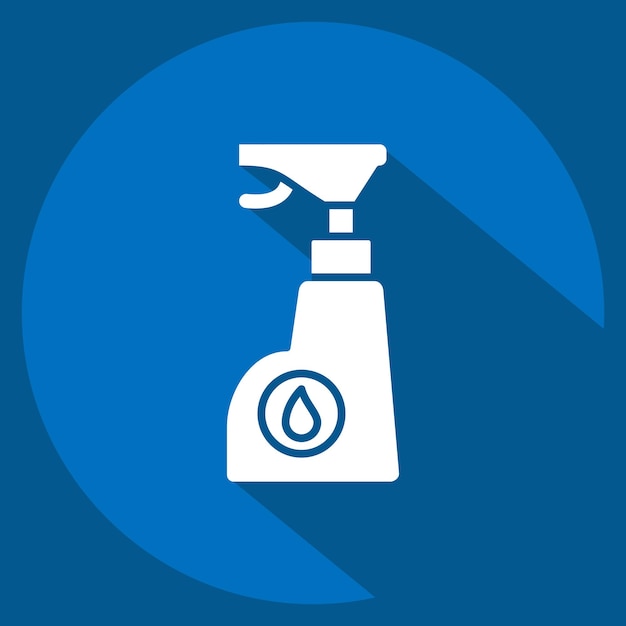 Icon Química relacionada con el estilo de sombra larga del símbolo de la lavandería