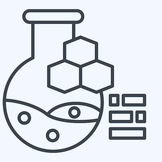 Icon Químicos relacionados con el estilo de línea de símbolo nuclear diseño simple editable