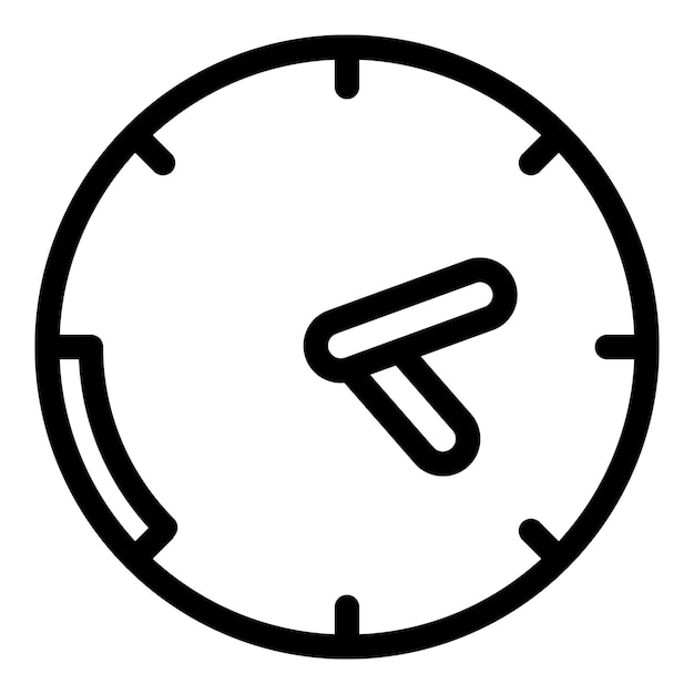 Icon del reloj de pared contorno vector hora web temporizador digital