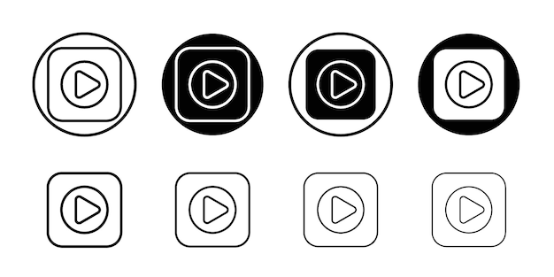 Icon de reproducción Logotipo de vector de contorno sencillo