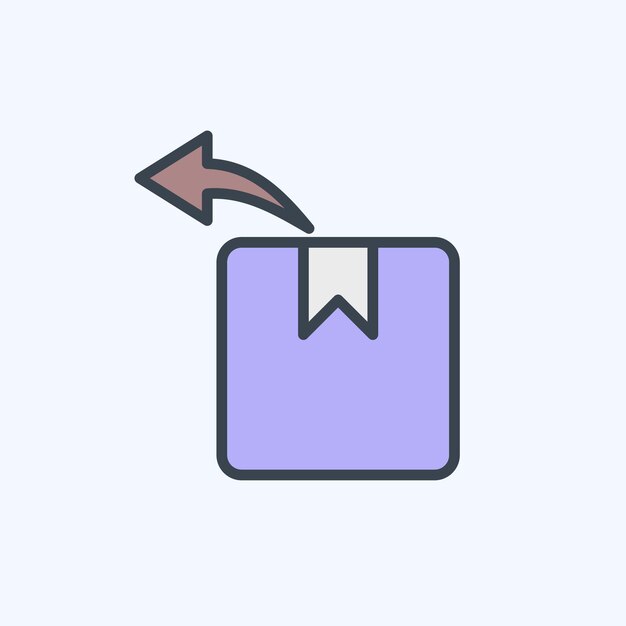 Icon Retornos relacionados con el símbolo del Viernes Negro estilo de color mate diseño simple editable