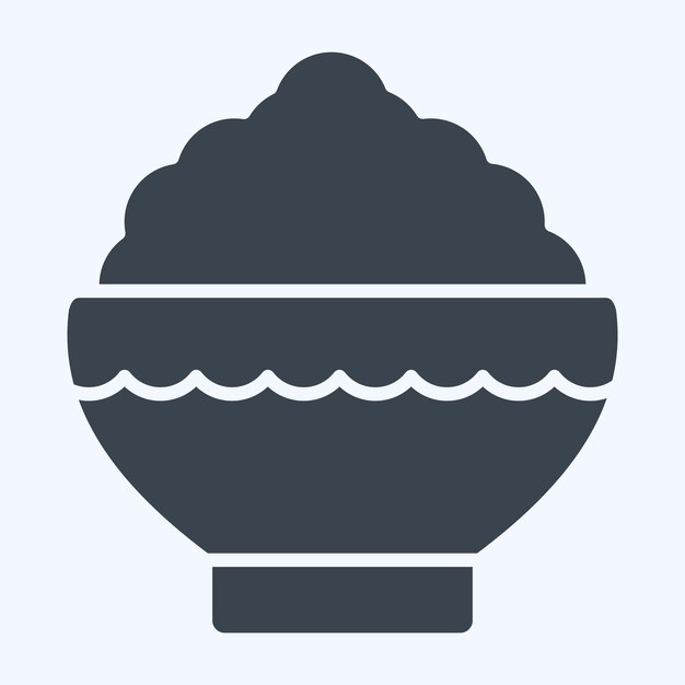 Icon Rice Bowl relacionado con Japón símbolo estilo glifo ilustración simple