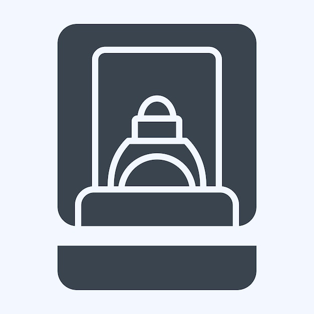 Icon Ring Box relacionado con el símbolo de joyería estilo glifo ilustración simple