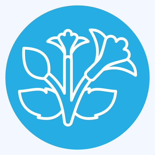 Icon Rose of Sharon relacionado con el símbolo de Corea estilo de ojos azules ilustración simple