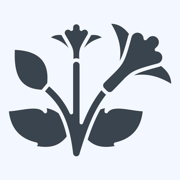 Icon Rose of Sharon relacionado con el símbolo coreano estilo glifo ilustración simple