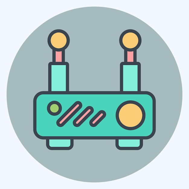 Icon Router relacionado con el símbolo de Office estilo de color mate ilustración de diseño simple