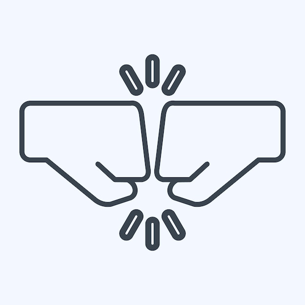 Icon Saludo relacionado con estilo de línea de símbolo psicológico editable