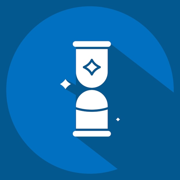 Icon Sand Watch relacionado con el símbolo mágico estilo sombra larga diseño simple editable