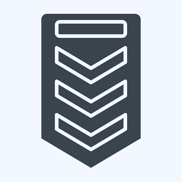 Icon Sargento relacionado con el ejército y el símbolo del ejército estilo glifo ilustración simple
