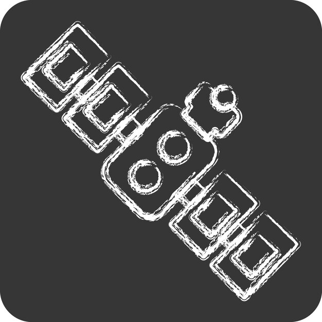 Icon Satelite relacionado con el símbolo espacial tiza Estilo diseño simple ilustrado simple editable