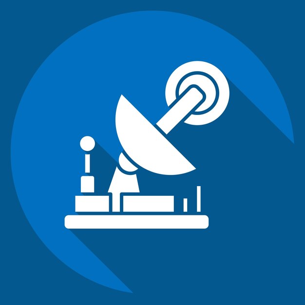Icon Satélite relacionado con Símbolo militar estilo de sombra larga diseño simple editable