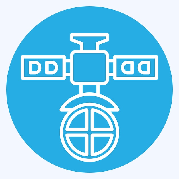 Icon Satellite militar relacionado con el símbolo del satélite estilo de ojos azules diseño simple editable