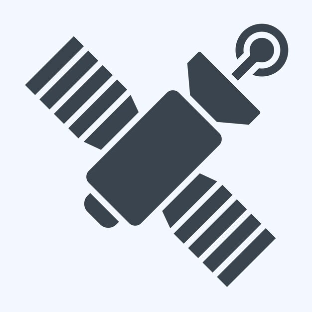 Icon Satellite relacionado con el símbolo de navegación estilo glifo ilustración de diseño simple