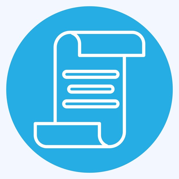 Icon Scroll relacionado con el símbolo de la oficina de correos ojos azules estilo ilustración simple