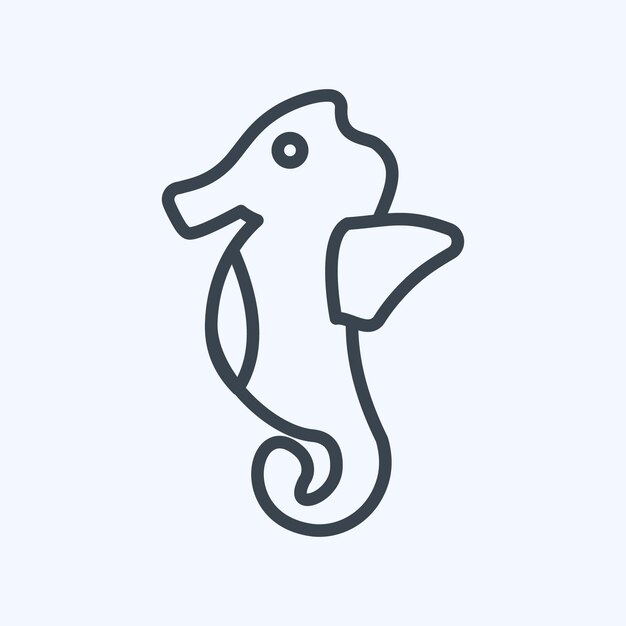 Icon Sea Horse adecuado para el estilo de línea de símbolo del mar diseño simple editable