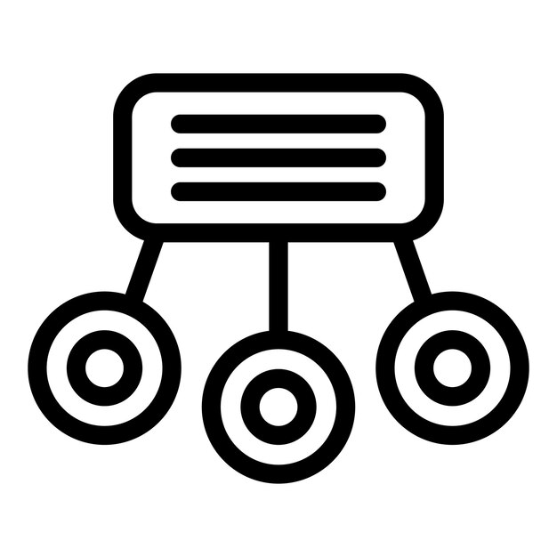 Icon de servidor conectado a tres dispositivos con cables