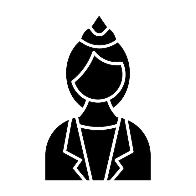 Icon Set de azafata Símbolo vectorial de negocios de la tripulación de vuelo en un estilo negro lleno y delineado Signo de hospitalidad del cielo