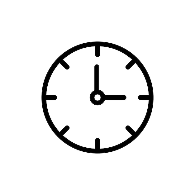 Icon Set Reloj alarma horario símbolo vectorial en un estilo de relleno y delineado en negro Timekeeper Sign