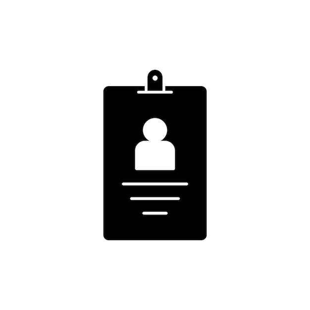 Icon Set de tarjeta de identificación Símbolo vectorial de insignia de membresía de identificación en un estilo de relleno y contorno en negro Signo de garantía de identidad