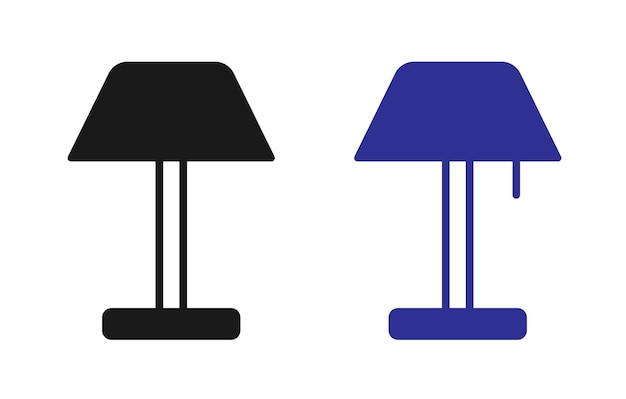 Icon Set Vector Lámpara Ilustración Icon Lámpara Plana