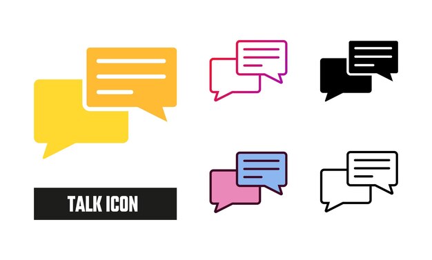 Icon Set Vector Talk Ilustración de las conversaciones