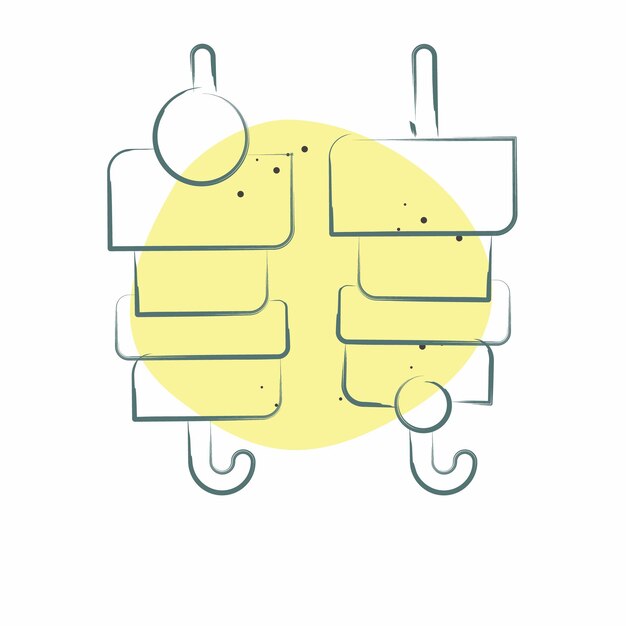 Icon Shashlik relacionado con el símbolo de Rusia Color Spot Estilo diseño simple editable